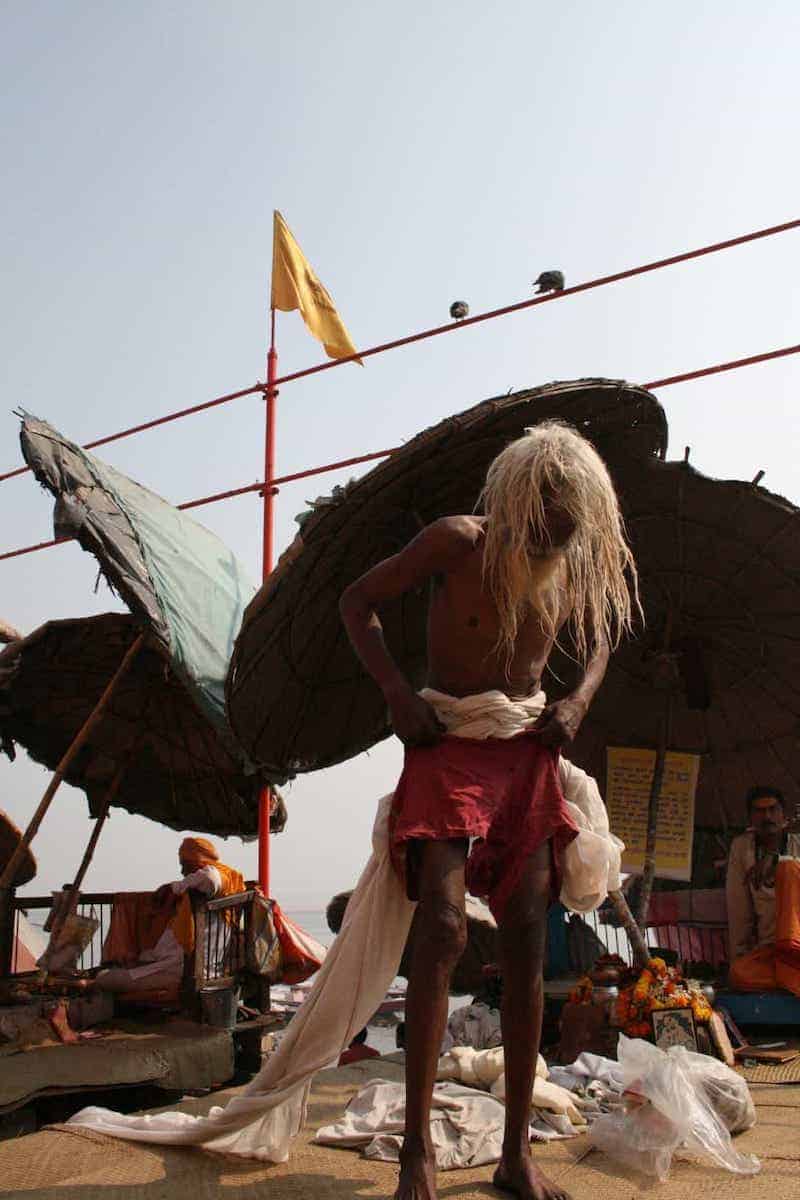 Sadhu after bathing in the Ganges. Varanasi